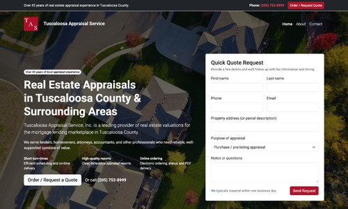 Tuscaloosa Appraisal Service Website screenshot