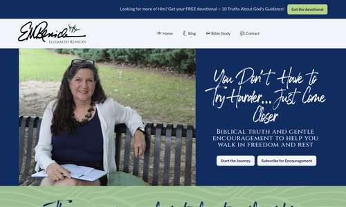 Elizabeth Renicks Website screenshot