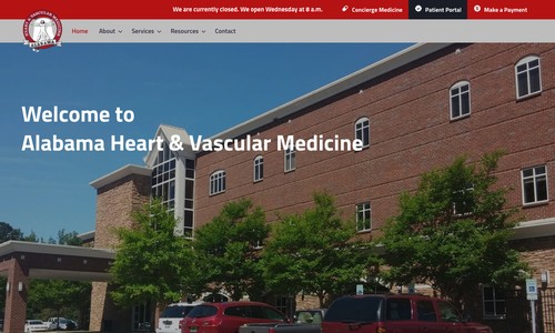 Alabama Heart & Vascular Medicine Website screenshot